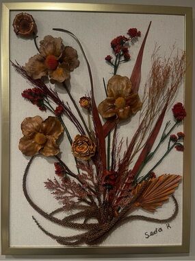 18WX24H Handcrafted Botanical Wall Art – Signed Collector’s Piece”